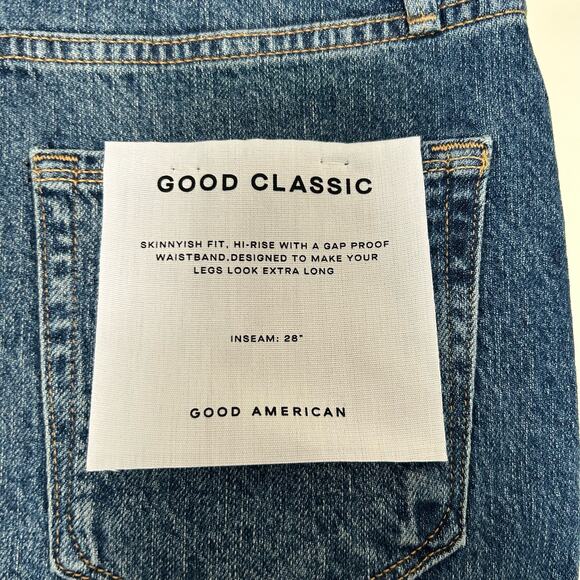 NWT Good American Womens Good Classic Blue 940 Hi-Rise Raw Hem Jean 2/26 - Picture 9 of 16